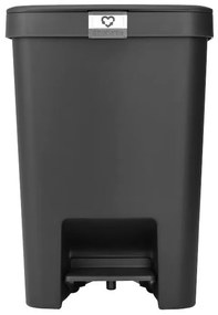 Кош за боклук с педал Brabantia StepUp 1008482, 25 л, Екологични материали, Голям отвор, Тъмносив