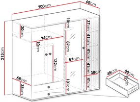 Гардероб Cali 4-врати