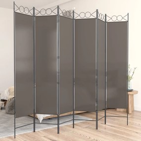 350176 vidaXL Параван за стая, 6 панела, антрацит, 240x220 cм, текстил