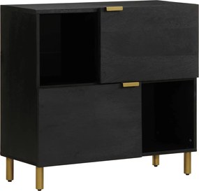 4017675 vidaXL Сайдборд, черен, 80x33x75 см, инженерно дърво