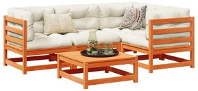 3299424 vidaXL Градински комплект с възглавници, 5 части, восъчнокафяв