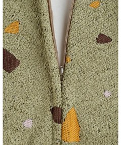 Зелен детски пуф от букле и шенил Terrazzo Square – Wigiwama