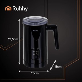 Разпенител за мляко Ruhhy 400 W - електрически уред за млечна пяна, черен