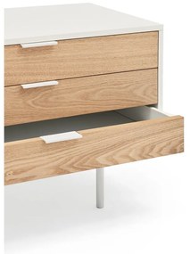 Бяла/естествена маса за телевизор от декор от дъб 180x52 cm Sierra – Teulat