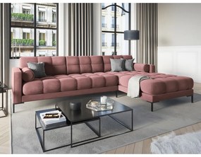 Розов ъглов диван от кадифе , десен ъгъл Bali - Cosmopolitan Design