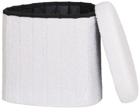 Бяла табуретка от прежда с примки от букле Medford – House Nordic