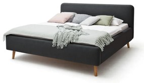 Антрацитно двойно легло 180x200 cm тапицирано с място за съхранение с включена подматрачна рамка Mattis – Meise Möbel