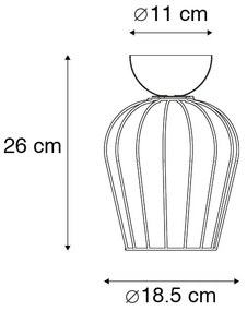 Модерна таванна лампа черна тел - Palica