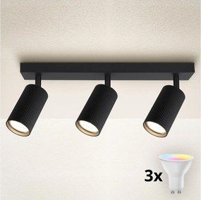BRILAGI - LED RGBW димируемо точково осветително тяло SELE MODERN 3xGU10/4,8W/230V черно