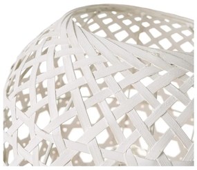 Бяла бамбукова настолна лампа с бамбуков абажур (височина 23 cm) - Casa Selección