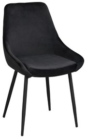 Черни кадифени трапезни столове в комплект от 2 броя Sierra - Rowico