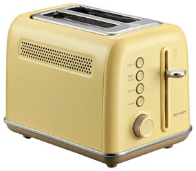 Тостер за хляб BUYDEEM DT620E, 900W, 2 слота, 7 автоматични програми и нива на препичане, LED индикатори, Тавичка за трохи, Жълт