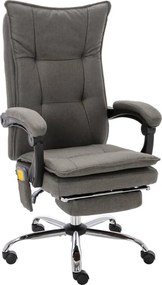 20375 vidaXL Масажен офис стол, сив, текстил