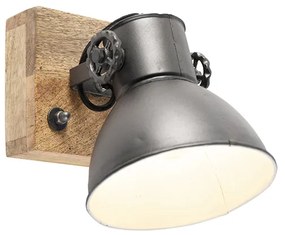 Индустриален прожектор тъмно сив с дърво манго 18 см - Mangoes