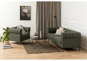 Черна масичка за кафе със стъклен плот ø 80 cm Cuxton - Actona