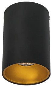Модерен прожектор черен със злато GU10 50mm - Deep
