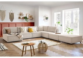 Кремав променлив велурен U-образен ъглов диван Nihad modular - Bobochic Paris