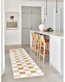 Пътека за открито и закрито в цвят жълта охра и бежова 70x300 cm Pix Vanilla Ochre – Pappelina