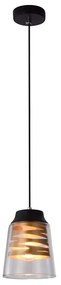 Черно висящо осветително тяло със стъклен абажур Fresno - Candellux Lighting