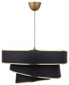 Черно и златисто висящо осветително тяло с текстилен абажур ø 40 cm Couper – Opviq lights