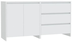3098057 vidaXL Бюфети, 2 бр, бели, инженерна дървесина