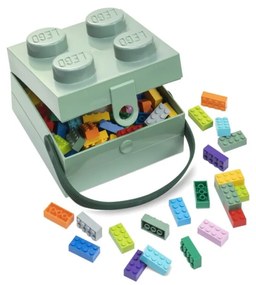 Светлозелена кутия за съхранение с дръжка - LEGO®