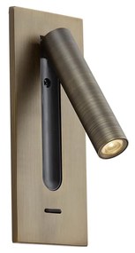 Модерна стенна лампа тъмен бронз с LED - Plaza