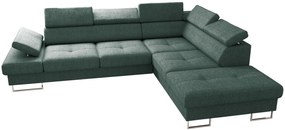 Ъглов диван Gelito-Тъмно Зелен-Десен