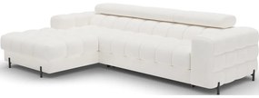 Кремав сгъваем/с място за съхранение ъглов диван от прежда с примки от букле (ляв ъгъл) Felro – ELTAP