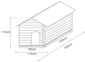 Дървена къща за кучета Randy