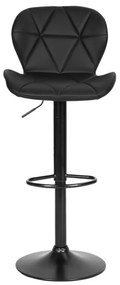 Регулируем на височина въртящ се бар стол с облегалка Черен
