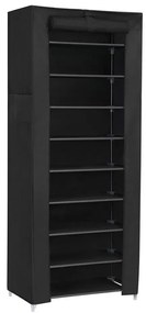 Платнен шкаф за съхранение с рафтове MATIS 58x160 cm черен