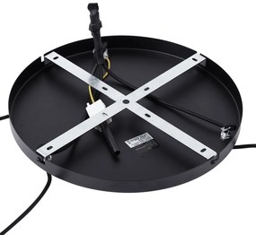 Ретро висяща лампа черна с оранжево стъкло 3 светлини - Denise