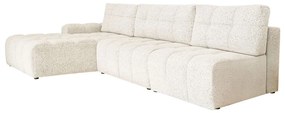 Кремав разтегателен модулен ъглов диван с място за съхранение (ляв ъгъл) Lulu – Miuform