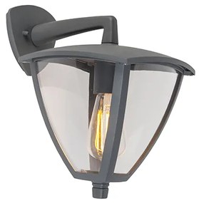 Класически външен фенер за стена надолу тъмно сив IP44 - Platar