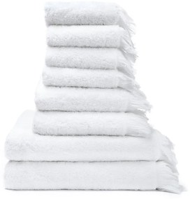 Комплект от 6 бели кърпи и 2 кърпи за баня от 100% памук - Bonami Selection