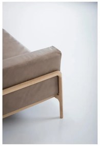 Светлокафяв диван от биволска кожа с масивна дъбова конструкция , 240 см Fawn - Gazzda