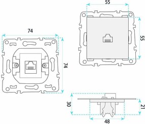 Розетка RJ45 с Рамка OSTE JNH010-S WHITE