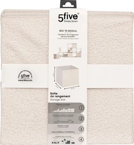 Кош за съхранение 5five Mix & Modul, Букле, Бял, 31x31 cm