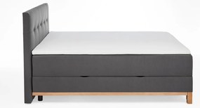 Тъмносиво боксспринг легло с място за съхранение 180x200 cm Catania - Meise Möbel