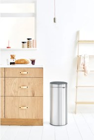 Кош за боклук Brabantia Touch Bin New 650011, 30 л, Безшумно и плавно затваряне, Инокс/мат