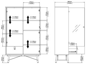 Витрина от дъбов декор в естествен цвят 102x162x40 cm Ry – Tvilum