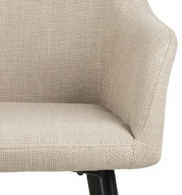 Бежови тапицирани трапезни столове в комплект с подлакътници 2 бр. Lizzy – Actona