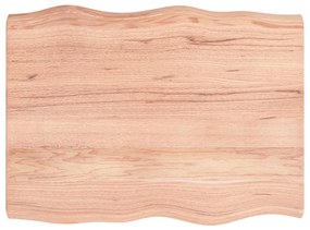 363946 vidaXL Плот за маса светлокафяв 80x60x(2-6) см обработен масивен дъб