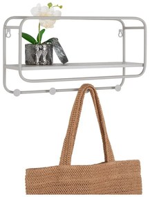 Светлосива метална стенна закачалка с рафт Feira – House Nordic