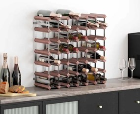 340893 vidaXL Стойка за вино за 42 бутилки, кафява, бор масив