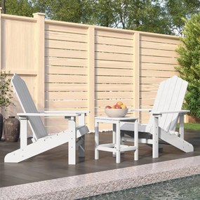 Sonata H Градински столове Адирондак с масичка, HDPE, бели