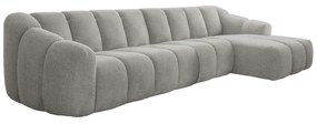 Светлосив ъглов диван (десен ъгъл) Shell – Miuform