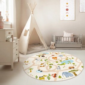 Детско килимче за игра подходящо за пране ø150 cm Savana Ride – Mila Home