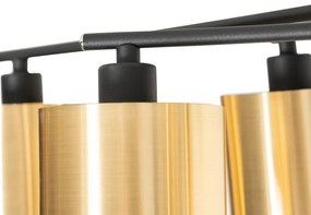 Модерна таванна лампа черна със злато 6-светлина - Lofty